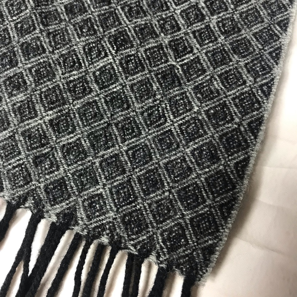 Nordstrom: Mens shop Black and Gray Patterned Scarf Wool